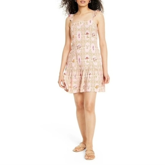 Aguabendita Women's Dainty Floral Light Pink Flowy Sun Dress sz XXL Pink - Picture 3 of 10